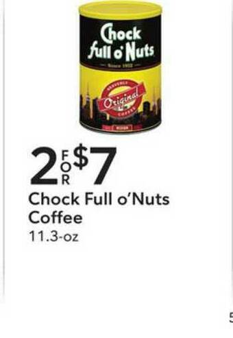Publix Chock Full O'nuts Coffee offer