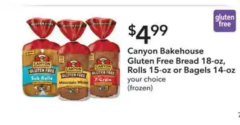 Publix Canyon Bakehouse Gluten Free Bread, Rolls Or Bagels offer
