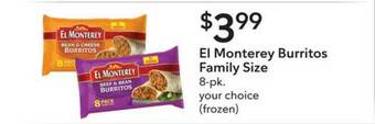 Publix El Monterey Burritos Family Size offer