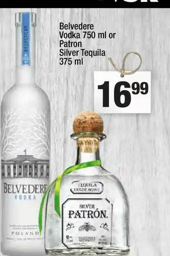 Super King Markets Belvedere Vodka 750 Ml Or Patron Silver Tequila 375 Ml offer