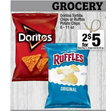 Super King Markets Doritos Tortilla Chips Or Ruffles Potato Chips offer