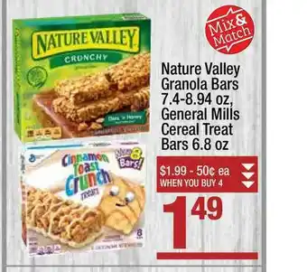 Super King Markets Nature Valley Granola Bars, General Mills Cereal Treat Bars offer