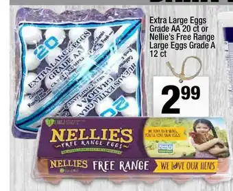 Super King Markets Extra Large Eggs Grade Aa 20 Ct Or Nellie's Free Range Large Eggs Grade A 12 Ct offer