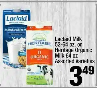 Super King Markets Lactaid Milk 52-64 Oz Or Hertage Organic Milk 64 Oz offer