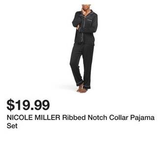 Marshalls Nicole miller ribbed notch collar pajama set offer