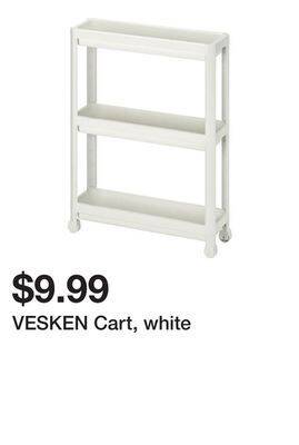 Ikea Vesken cart, white offer