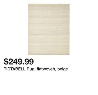 Ikea Tidtabell rug, flatwoven, beige offer