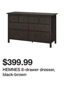 Ikea Hemnes 8-drawer dresser, black-brown offer