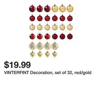 Ikea Vinterfint decoration, set of 32, red/gold offer