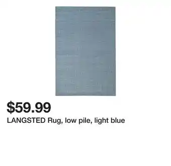 Ikea Langsted rug, low pile, light blue offer
