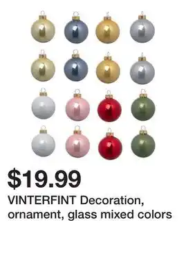 Ikea Vinterfint decoration, ornament, glass mixed colors offer