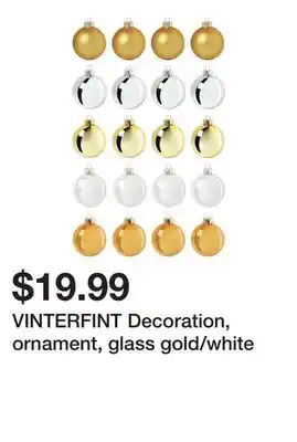 Ikea Vinterfint decoration, ornament, glass gold/white offer