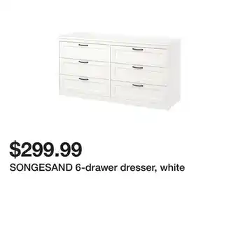 Ikea Songesand 6-drawer dresser, white offer