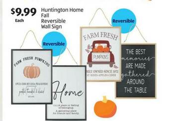 Aldi Huntington Home Fall Reversible Wall Sign offer
