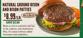 Central Market Natural Ground Bison And Bison Patties offer