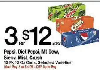 Jons International Pepsi, Mt Dew, Crush offer