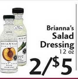 Sunset Foods Brianna's Salad Dressing offer