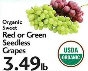 Sunset Foods Red Or Green Seedless Grapes offer