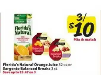 Winn Dixie Florida's Natural Orange Juice Or Sargento Balanced Breaks offer
