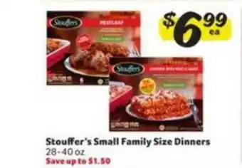 Winn Dixie Stouffer's Small Family Size Dinners offer