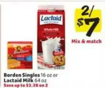 Winn Dixie Borden Singles Or Lactaid Milk offer