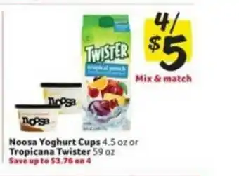Winn Dixie Noosa Yoghurt Cups Or Tropicana Twister offer
