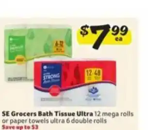 Winn Dixie Se Grocers Bath Tissue Ultra 12 Mega Rolls Or Paper Towels Ultra 6 Double Rolls offer