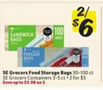 Winn Dixie Se Grocers Food Storage Bags, Se Grocers Containers offer