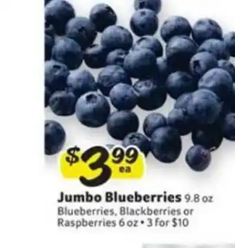 Winn Dixie Jumbo Blueberries, Blackberries Or Raspberries offer