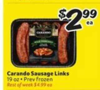 Winn Dixie Carando Sausage Links offer