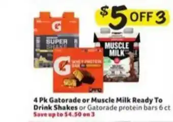 Winn Dixie 4 Pk Gatorade Or Muscle Milk Ready To Drink Shakes offer