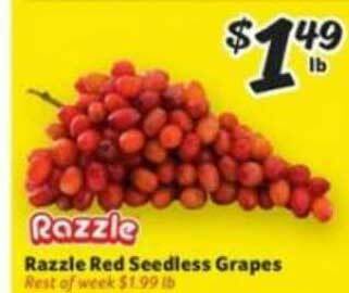 Winn Dixie Razzle Red Seedless Grapes offer