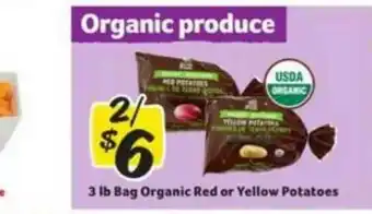 Winn Dixie 3 Lb Bag Organic Red Or Yellow Potatoes offer
