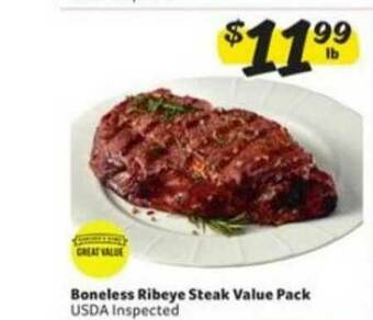 Winn Dixie Boneless Ribeye Steak Value Pack offer
