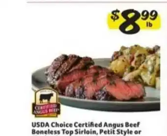 Winn Dixie Usda Choice Certified Angus Beef Boneless Top Sirloin, Petit Style Or offer