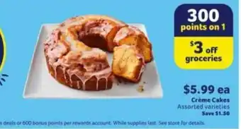 Winn Dixie Crème Cakes offer