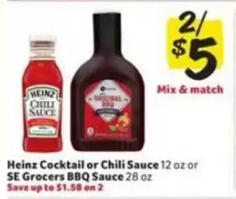 Winn Dixie Heinz Cocktail Or Chili Sauce Or Se Grocers Bbq Sauce offer