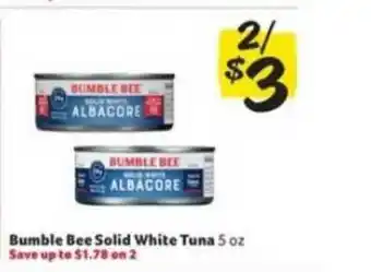 Winn Dixie Bumble Bee Solid White Tuna offer