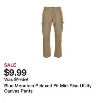 Tractor Supply Company Blue mountain relaxed fit mid-rise utility canvas pants offer