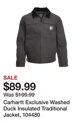 Tractor Supply Company Carhartt exclusive washed duck insulated traditional jacket, 104480 offer