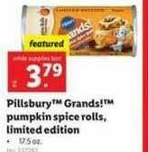 Lidl Pillsbury Grands! Pumpkin Spice Rolls, Limited Edition offer