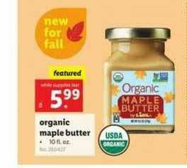 Lidl Organic Maple Butter offer