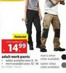 Lidl Adult Work Pants offer