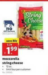 Lidl Mozzarella String Cheese offer