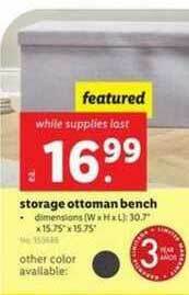 Lidl Storage Ottoman Bench offer