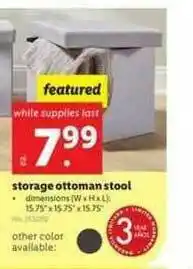 Lidl Storage Ottoman Stool offer
