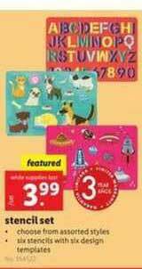 Lidl Stencil Set offer