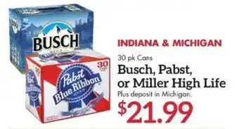 Martin's Busch, Pabst, or Miller High Life offer
