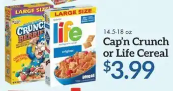 Martin's Cap'n Crunch or Life Cereal offer