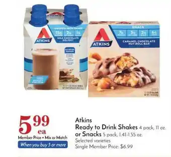 Pavilions Atkins Ready To Drink Shakes Or Snacks offer